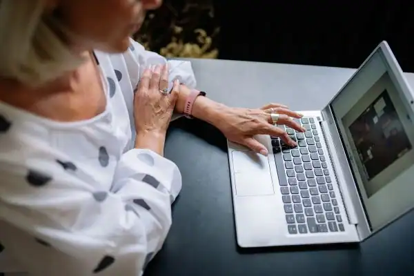 Image of woman attending online mediation Rochdale services from Barker Mediation