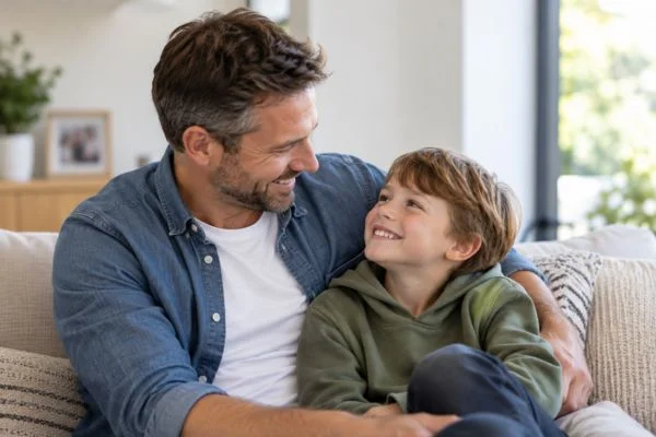 father and child happy - child maintenance mediation Rochdale